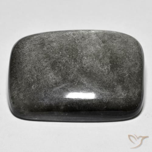 Obsidienne Gris léger naturelle Coussin, 33.22 ct, Opaque