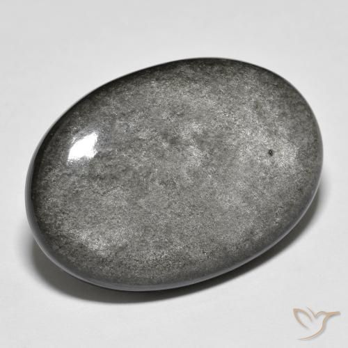 Obsidienne Gris léger naturelle ovale, 27.47 ct, Opaque