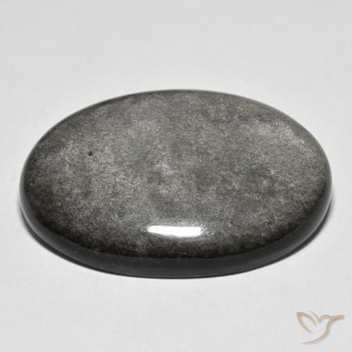 Obsidienne Gris léger naturelle ovale, 27.47 ct, Opaque