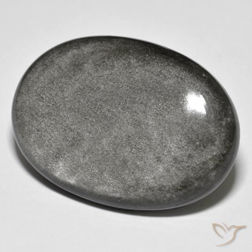 Obsidienne Gris léger naturelle ovale, 30.48 ct, Opaque