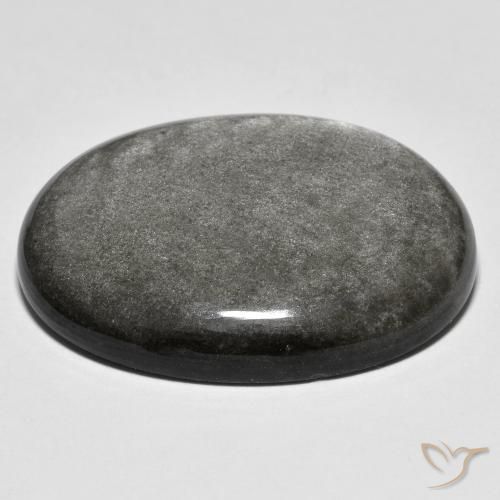 Obsidienne Gris léger naturelle ovale, 30.48 ct, Opaque
