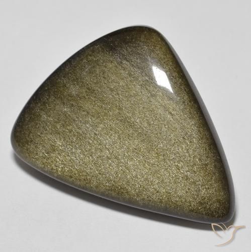 24.46ct Naturel Noir avec reflets dorés Obsidienne, Fantaisie, Opaque