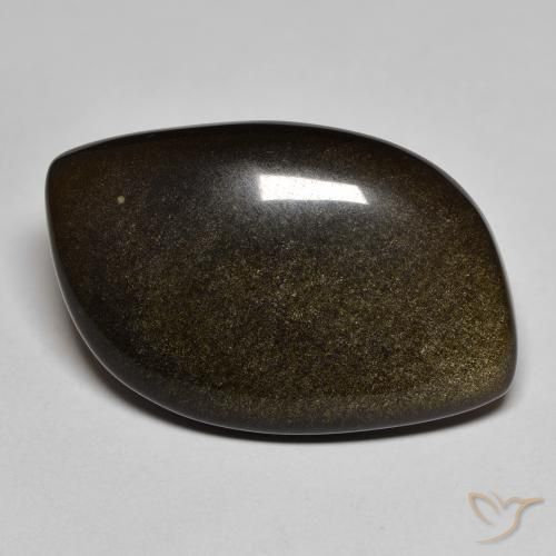 17.74ct Naturel Noir avec reflets dorés Obsidienne, Fantaisie, Opaque