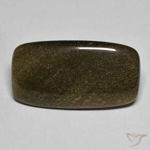 Obsidienne noir naturelle coupe coussin, 9,53 ct, opaque