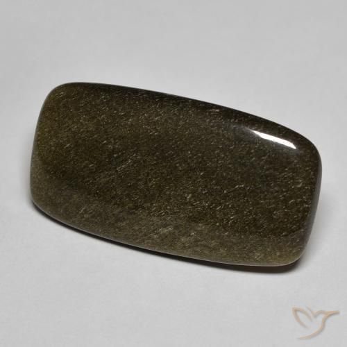 Obsidienne noir naturelle coupe coussin, 9,53 ct, opaque