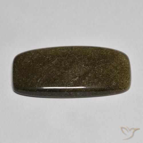 Obsidienne noir naturelle coupe coussin, 9,53 ct, opaque