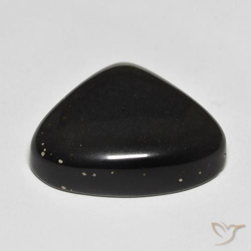 Obsidienne Noir avec reflets dorés naturelle En forme de poire, 18.52 ct, Opaque