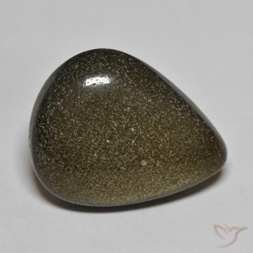 17.46ct Naturel Noir avec reflets dorés Obsidienne, En forme de poire, Opaque