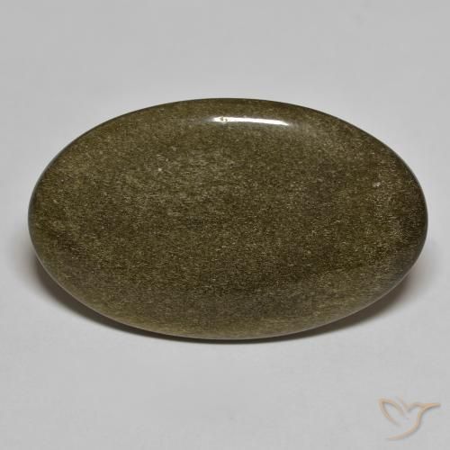 20.97ct Naturel Noir avec reflets dorés Obsidienne, ovale, Opaque