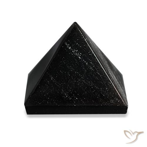 45.27ct Noir avec lignes grises Obsidienne, Carré, Opaque