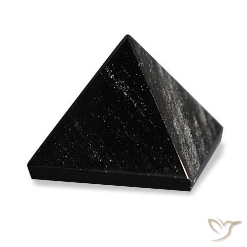 Obsidienne Noir avec lignes grises naturelle Carré, 45.27 ct, Opaque