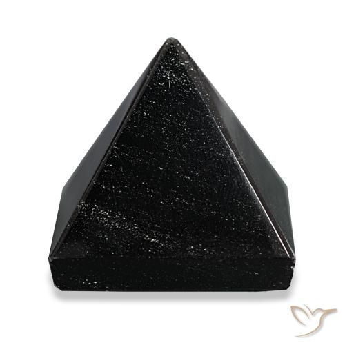Obsidienne Noir avec lignes grises naturelle Carré, 77.47 ct, Opaque