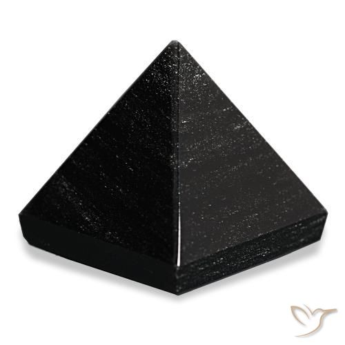 Obsidienne Noir avec lignes grises naturelle Carré, 77.47 ct, Opaque