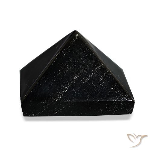 Obsidienne noir avec lignes grises de 66,01 ct, carré, opaque