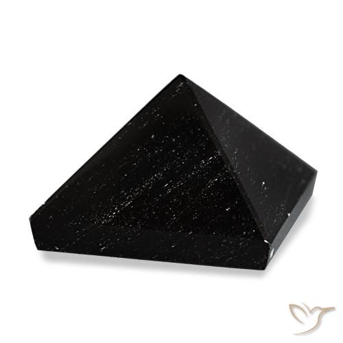Obsidienne noir avec lignes grises naturelle carré, 66,01 ct, opaque