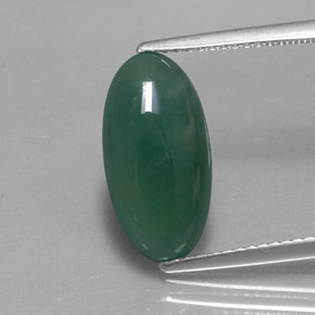 Jade d'omphacite vert naturelle coupe ovale, 3,66 ct, translucide