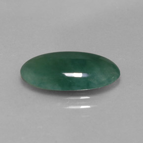 Jade d'omphacite vert naturelle coupe ovale, 3,66 ct, translucide