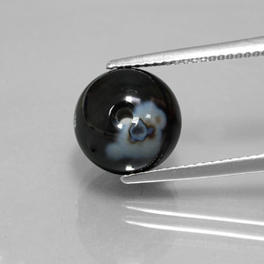 Onyx noir naturelle sphère / boule, 7,24 ct, opaque