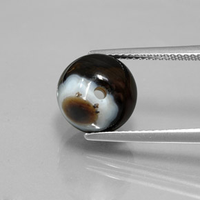 Onyx noir naturelle sphère / boule, 6,99 ct, opaque