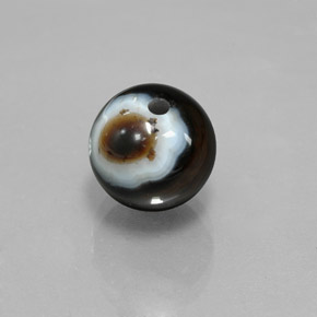 Onyx noir naturelle sphère / boule, 6,99 ct, opaque