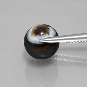 Onyx noir naturelle sphère / boule, 6,99 ct, opaque