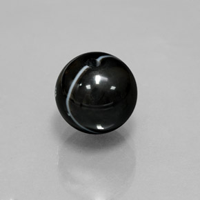 Onyx noir naturelle sphère / boule, 7,45 ct, opaque