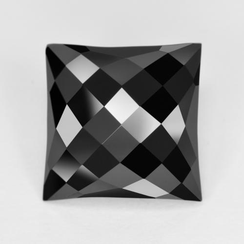 Onyx noir naturelle carré, 4,94 ct, opaque