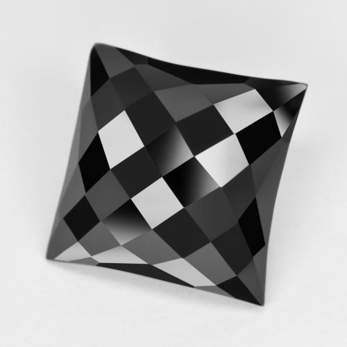 Onyx noir naturelle carré, 4,94 ct, opaque