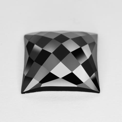 Onyx noir naturelle carré, 4,94 ct, opaque
