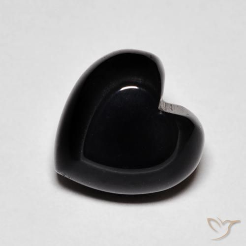 Onyx Noire naturelle Cœur, 4.34 ct, Opaque