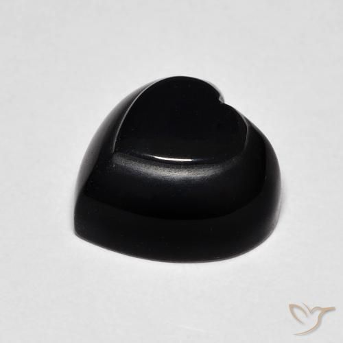 Onyx Noire naturelle Cœur, 4.34 ct, Opaque