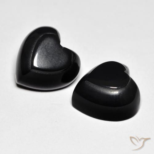 8.41ctw Naturel Noire Onyx, Cœur, Opaque