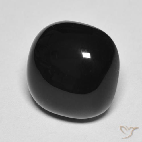 Onyx Noire naturelle Coussin, 4.87 ct, Opaque