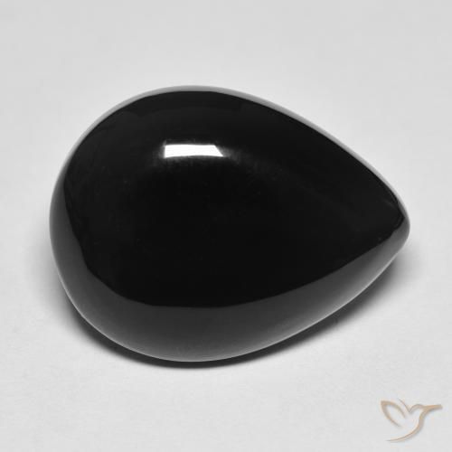 10.74ct Naturel Noire Onyx, En forme de poire, Opaque