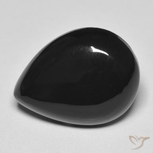 10.39ct Naturel Noire Onyx, En forme de poire, Opaque