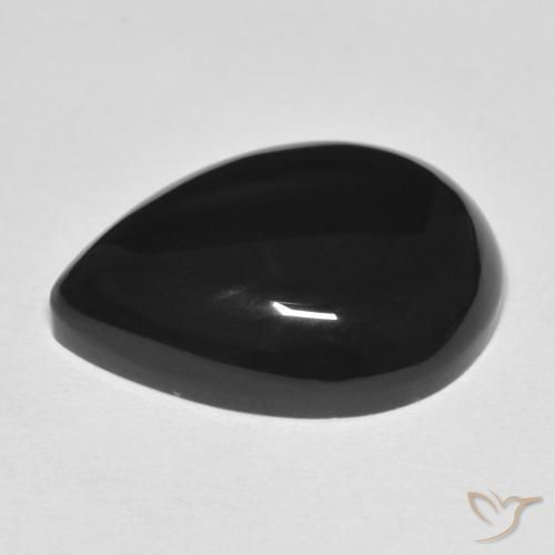 Onyx Noire naturelle En forme de poire, 10.39 ct, Opaque