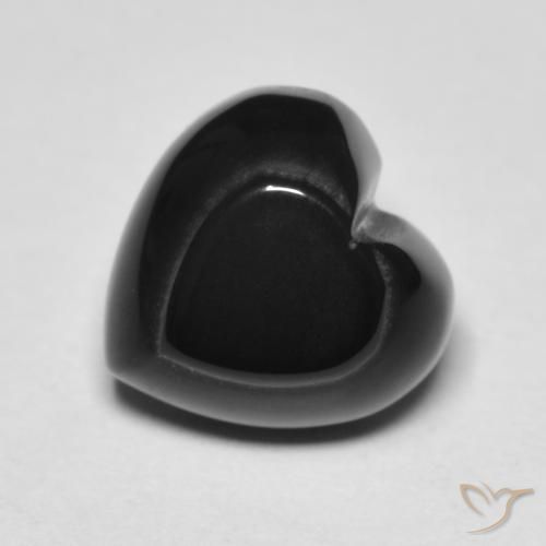 Onyx Noire naturelle Cœur, 4.35 ct, Opaque