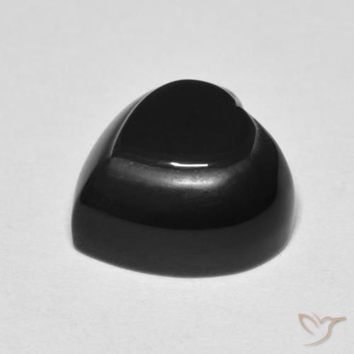 Onyx Noire naturelle Cœur, 4.35 ct, Opaque