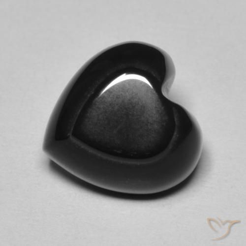 Onyx Noire naturelle Cœur, 4.30 ct, Opaque