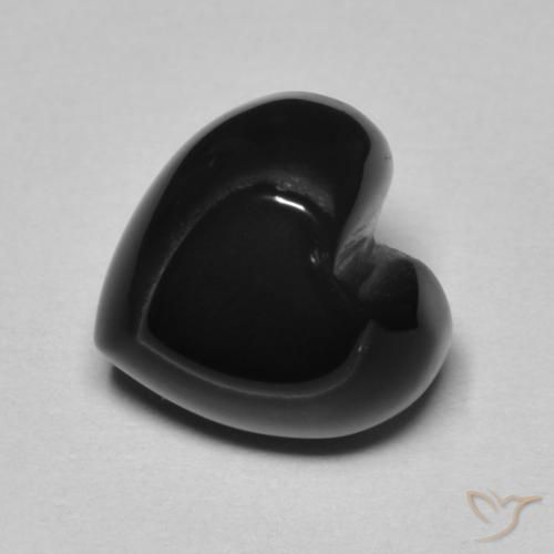 Onyx Noire naturelle Cœur, 4.24 ct, Opaque