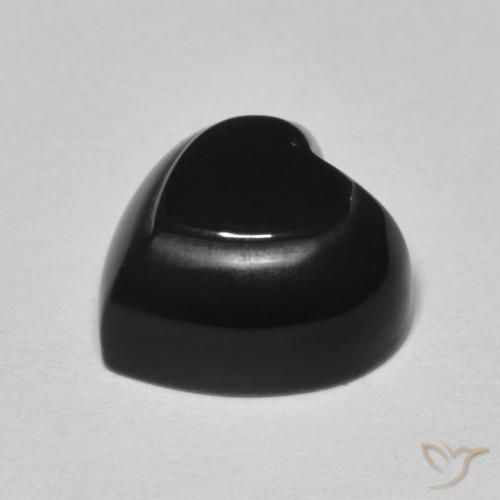 Onyx Noire naturelle Cœur, 4.24 ct, Opaque
