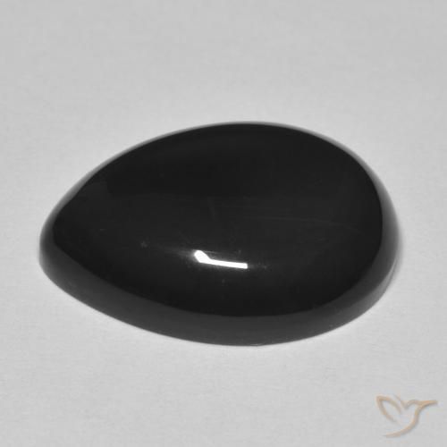 Onyx Noire naturelle En forme de poire, 11.43 ct, Opaque
