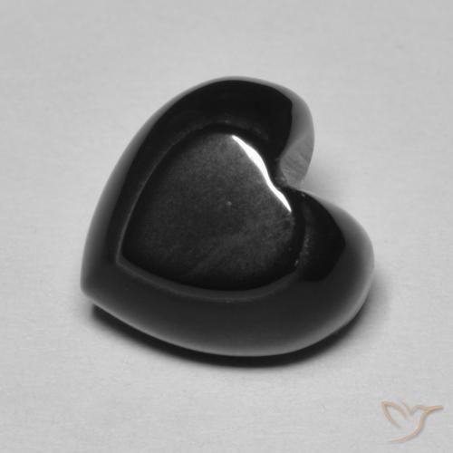Onyx Noire naturelle Cœur, 4.24 ct, Opaque