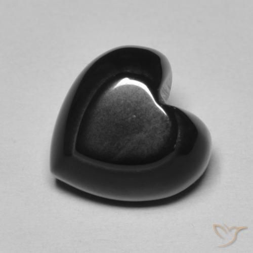 Onyx Noire naturelle Cœur, 4.24 ct, Opaque