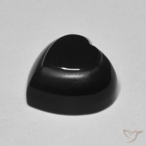 Onyx Noire naturelle Cœur, 4.24 ct, Opaque