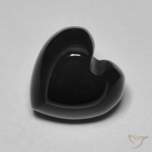 Onyx Noire naturelle Cœur, 4.10 ct, Opaque