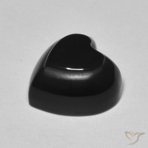 Onyx Noire naturelle Cœur, 4.10 ct, Opaque