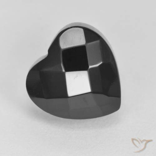 Onyx Noire naturelle Cœur, 4.38 ct, Opaque