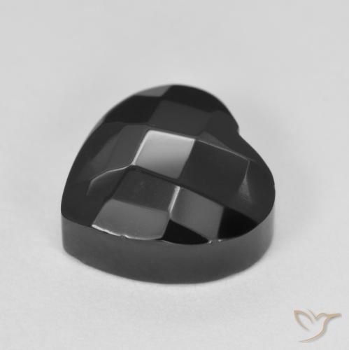 Onyx Noire naturelle Cœur, 4.38 ct, Opaque