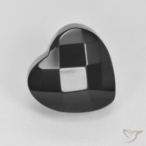 Onyx Noire naturelle Cœur, 4.16 ct, Opaque